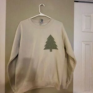 Women’s Cream Sweater with Tree Design